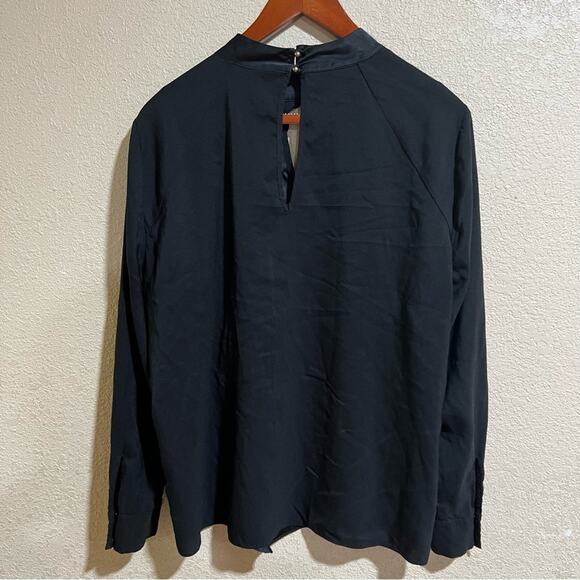 Parker black Cianni Cascading Ruffle long sleeve blouse - Picture 2 of 9